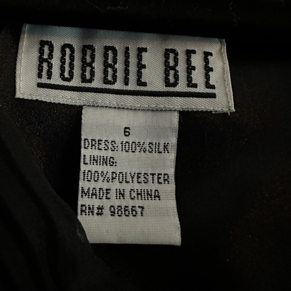 VTG Robbie Bee Womens Dress 6 Black Silk Satin Lined Chiffon Whimsigoth Fairy - Picture 14 of 15